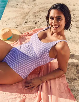 Aerie Pique Scoop One-Piece Swimsuit