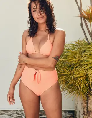 Aerie Tie High Cut Cheeky Bikini Bottom and Tie High Cut Cheeky Bikini Bottoms
