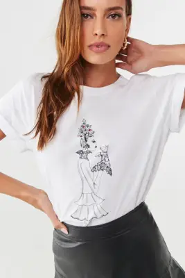 Christmas Girl and Dog Graphic Tee