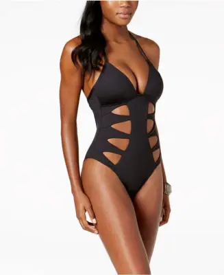 Kenneth Cole Cutout Push-Up One-Piece Swimsuit