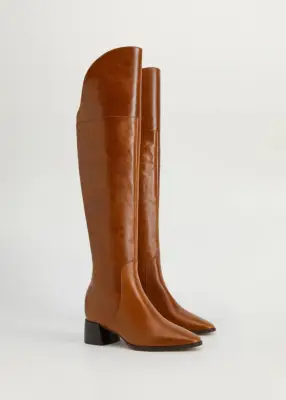 Mango Leather High-Leg boots