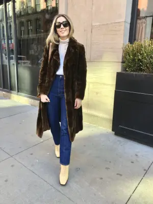 How to Layer a Turtleneck: Under a V-Neck Sweater