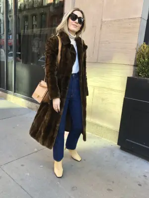 How to Layer a Turtleneck: Under a V-Neck Sweater