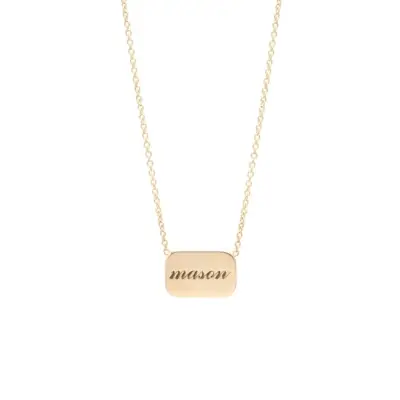 Zoe Chicco 14k Personalized Rounded Rectangle Necklace
