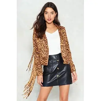 Nasty Gal Leopard Moto Jacket