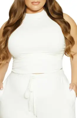 Naked Wardrobe x Lori Harvey Ruched Crop Tank