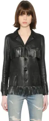 Saint Laurent Fringed Nappa Leather Jacket