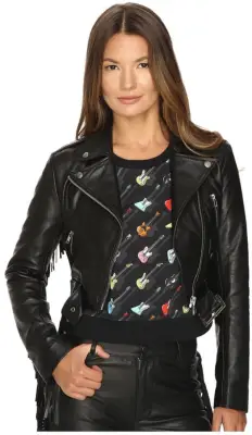 Jeremy Scott Studded Leather Moto Jacket
