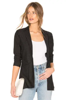 About Us Carissa Pinstripe Blazer