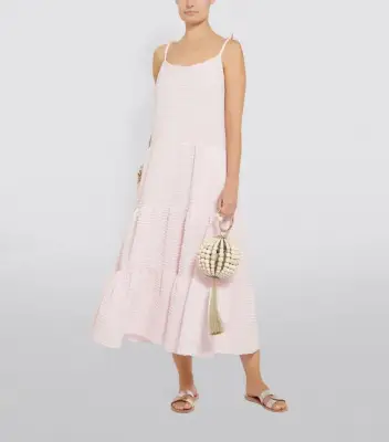 Solid & Striped Tiered Strappy Gingham Dress