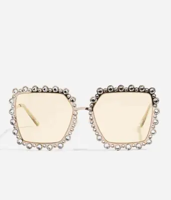 Topshop Diamante Square Sunglasses