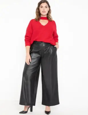 Our Pick: Eloquii Faux Leather Wide Leg Pant
