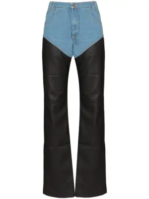 Our Pick: Telfar High-Waisted Denim and Leather Trousers