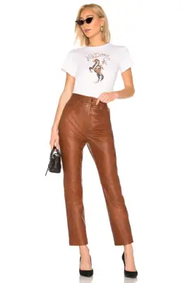 Our Pick: LPA Leather Straight Leg Pants in Brown