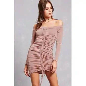 Forever 21 Ruched Satin Bodycon Dress