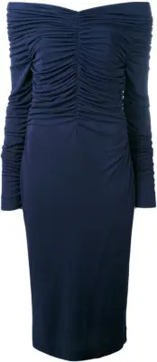 Salvatore Ferragamo Ruched Midi Dress