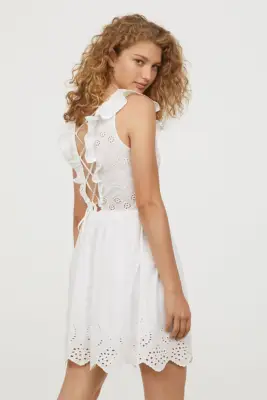 H&M Dress With Eyelet Embroidery