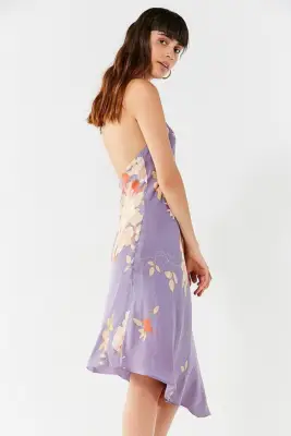 UO Blooming Asymmetrical Hem Midi Dress