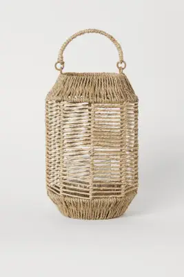 A Cool Lantern: H&M Large Seagrass Candle Lantern