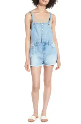 Tinsel Denim Short Overalls