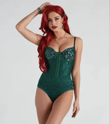 Halloween Bodysuit Costume Idea: Poison Ivy