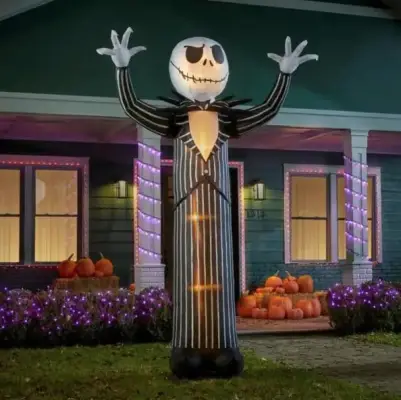 10-Foot Animated Reaching Jack Skellington Halloween Inflatable