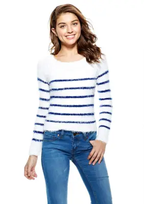 Stripe Eyelash Sweater