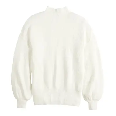 247CM Balloon-Sleeve Funnel-Neck Sweater