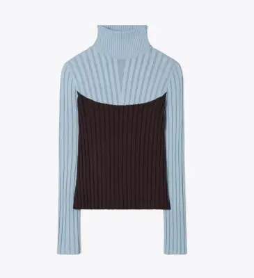 Tory Burch Colorblock Turtleneck