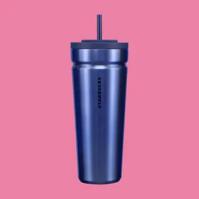 Starbucks Navy Blue Twist-to-Seal Straw Lid Cold Cup