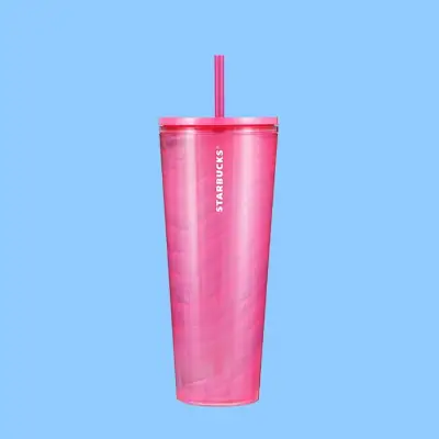 Starbucks Bubblegum Pink Striped Cold Cup