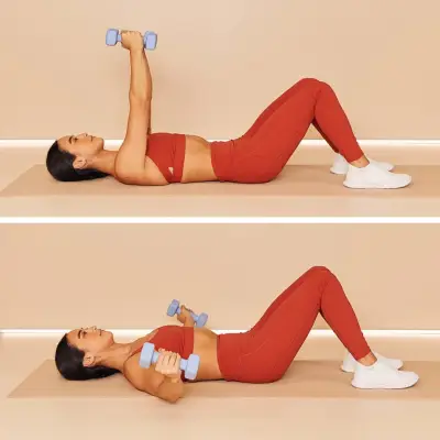 Beginner Arm Workout Superset 1, Move 1: Lying Chest Fly