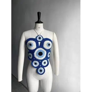 Hope Macaulay Angel Mixed Knit Crop Top