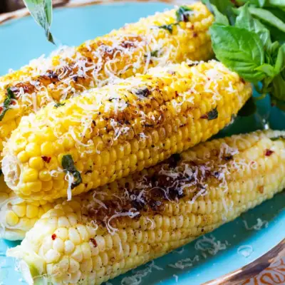 Unique Thanksgiving Side Dish: Grilled Garlic Parmesan Corn