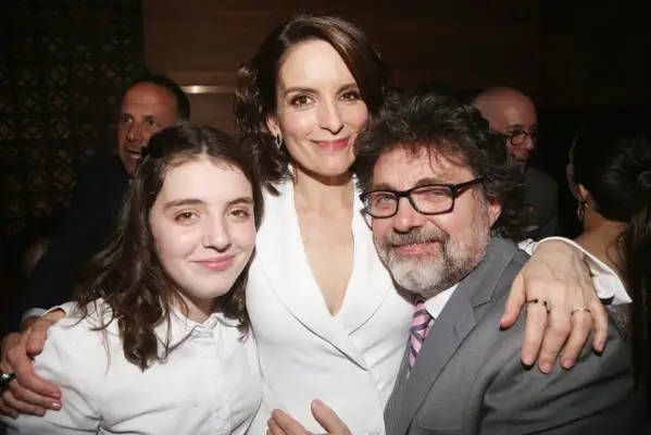 NEW YORK, NY - APRIL 08: (EXCLUSIVE COVERAGE) (L-R) Alice Zenobia Richmond, mother Tina Fey and husband Jeff Richmond pose at the opening night after party for the new musical 