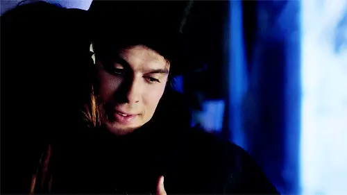 When he hugs her and closes his eyes because he