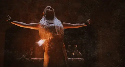 Daenerys grows to embrace the babies, who she names Drogon, Rhaegal, and Viserion.