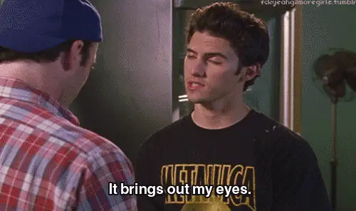 He knows which band T-shirts suit him best.