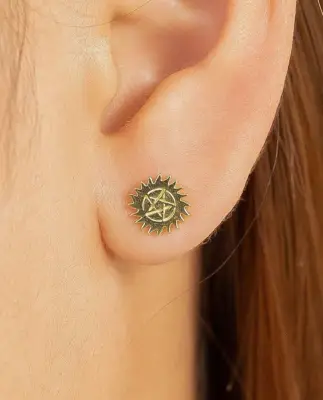 Stunning Earrings: Anti-Possession Pentacle Earrings