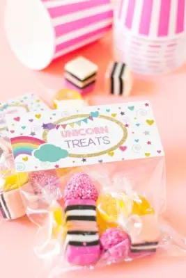 Unicorn Treats Bag Topper