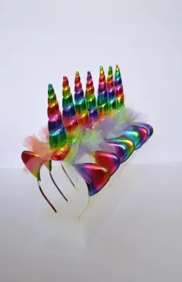 Rainbow Unicorn Horn Headbands